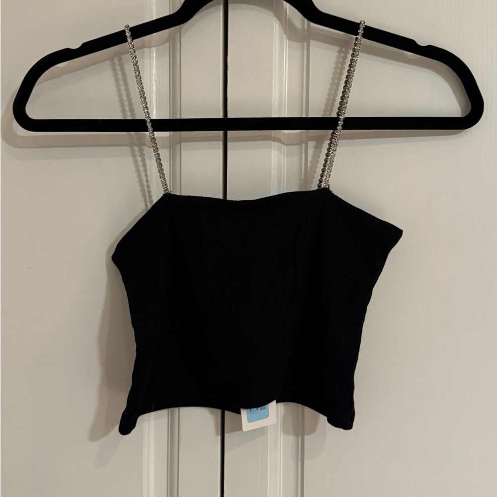 Emma & Sam Rhinestone Strap Crop Top - Picture 4 of 7